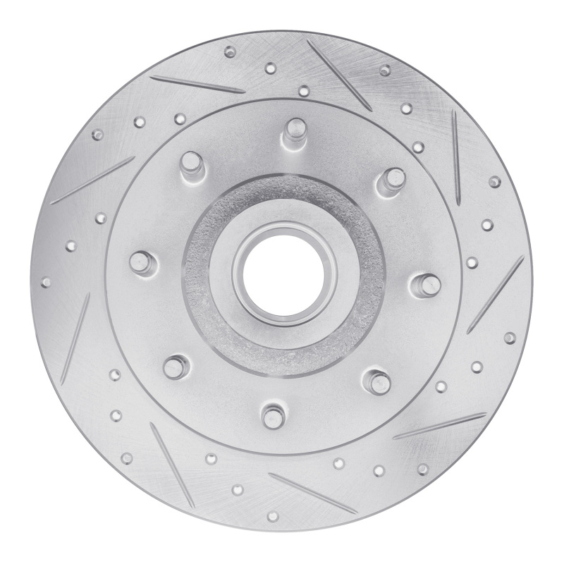 Dodge B3500 Brake Rotor (1) - Front Right - R1 Concepts - Drilled & Slotted - Silver - `98-`03